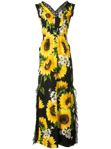 sunflower dolce gabbana|Dolce&Gabbana Sunflower Print Long.